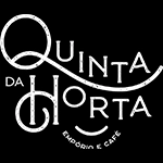 arte com fundo preto, escrito quinta da horta, em branco