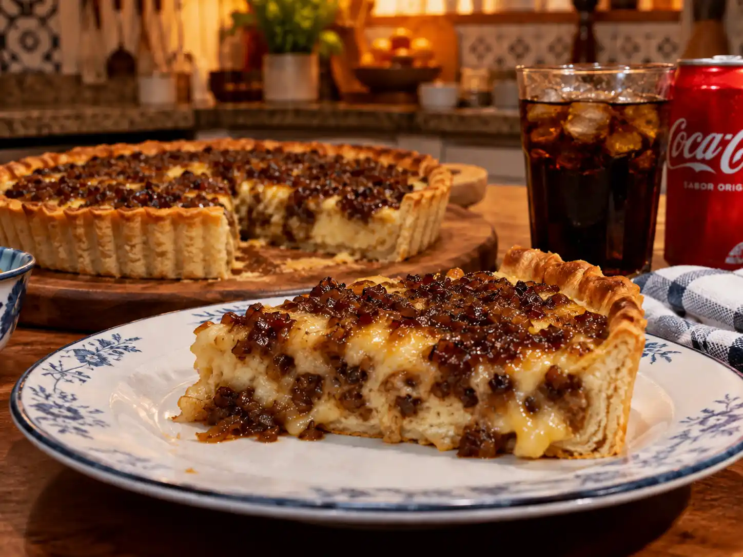 Quiche de queijo brie com cebola caramelizada uma receita cremosa, sofisticada e prática para transformar refeições especiais.